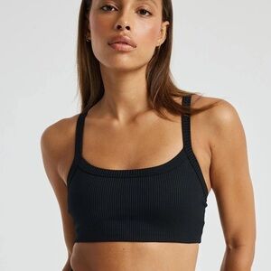 Year of Ours Black Ribbed Women's Bralette